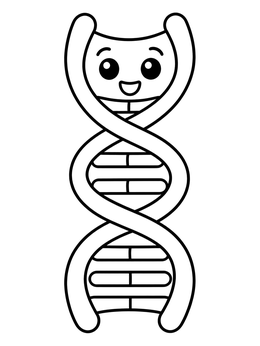 Free printable Happy Cartoon Dna Double Helix coloring page