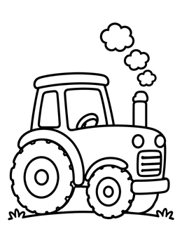 Free printable Cute Cartoon Farm Tractor coloring page