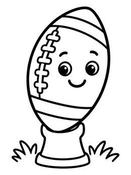 Free printable Cute Cartoon Football On A Tee coloring page