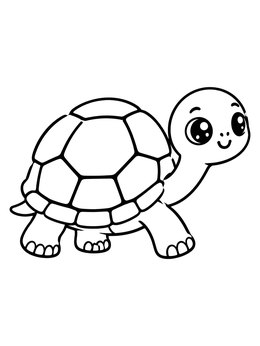 Free printable Cute Cartoon Galapagos Tortoise coloring page