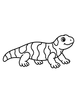 Free printable Cute Cartoon Gila Monster coloring page