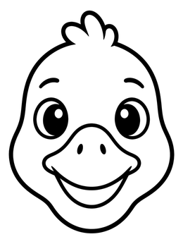 Free printable Cute Cartoon Goose Face coloring page