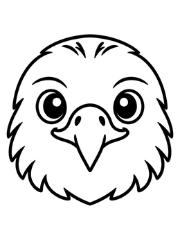 Free printable Cute Cartoon Hawk Face coloring page