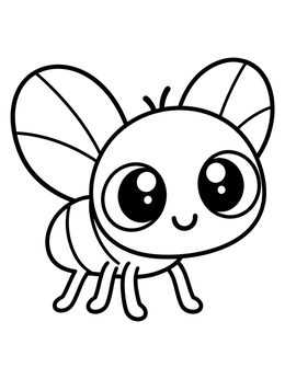 Free printable Cute Cartoon Housefly With Big Eyes coloring page