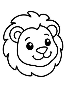 Free printable Cute Cartoon Lion Head coloring page