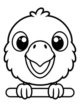 Free printable Cute Cartoon Lorikeet On Perch coloring page
