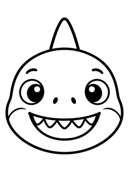 Free printable Cute Cartoon Mako Shark Face coloring page