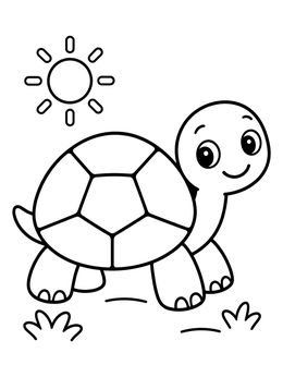 Free printable Cute Cartoon Mosaic Turtle coloring page