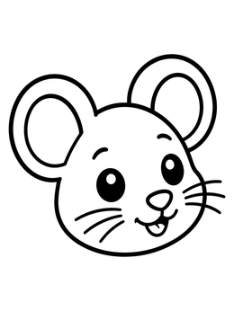 Free printable Cute Cartoon Mouse Face coloring page