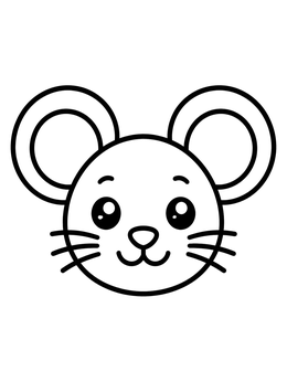 Free printable Cute Cartoon Mouse Face coloring page