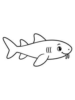 Free printable Cute Cartoon Nurse Shark coloring page