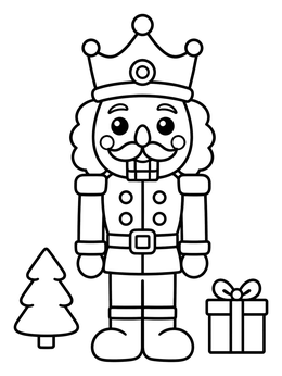 Free printable Cute Cartoon Nutcracker With Crown coloring page