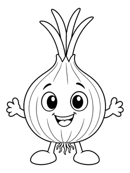 Free printable Cute Cartoon Onion Character coloring page