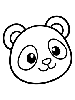 Free printable Cute Cartoon Panda Face coloring page