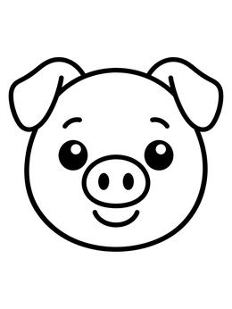 Free printable Cute Cartoon Pig Face coloring page