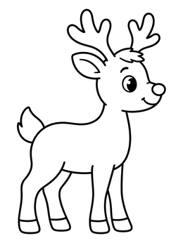 Free printable Cute Cartoon Reindeer Calf coloring page