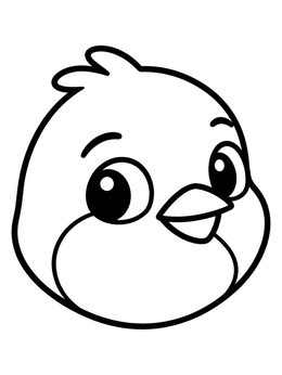 Free printable Cute Cartoon Robin Head coloring page