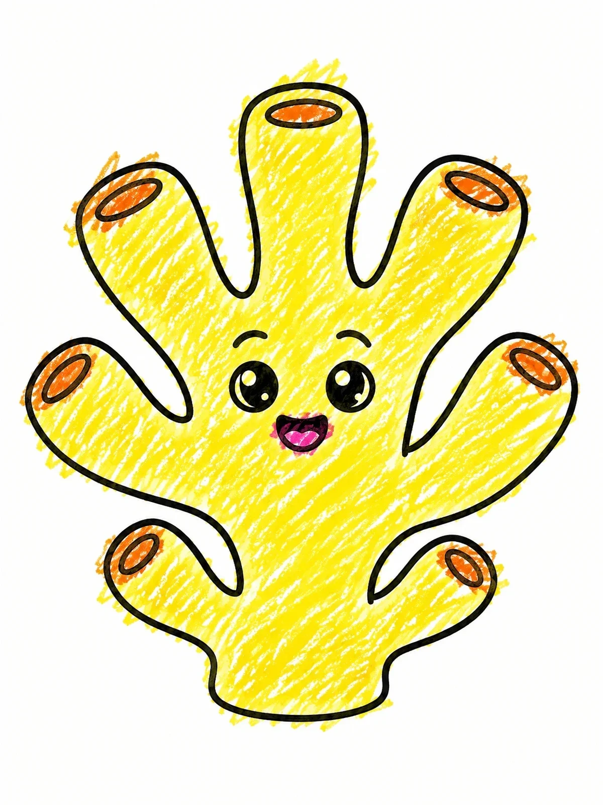 Colored example of the Cute Cartoon Sea Sponge coloring page