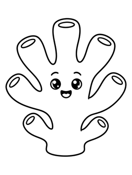 Free printable Cute Cartoon Sea Sponge coloring page