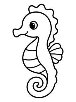 Free printable Cute Seahorse Friend coloring page