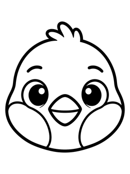 Free printable Cute Cartoon Sparrow Face coloring page