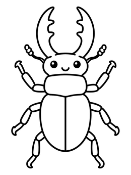 Free printable Cute Cartoon Stag Beetle coloring page
