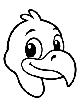 Free printable Cute Cartoon Vulture Head coloring page