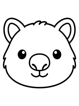 Free printable Cute Wombat Face coloring page