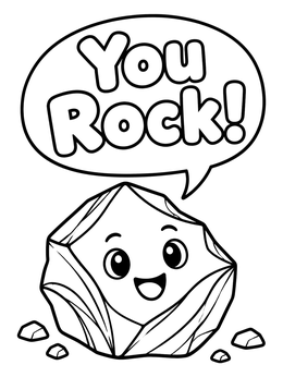 Free printable Cute Cartoon You Rock Character coloring page