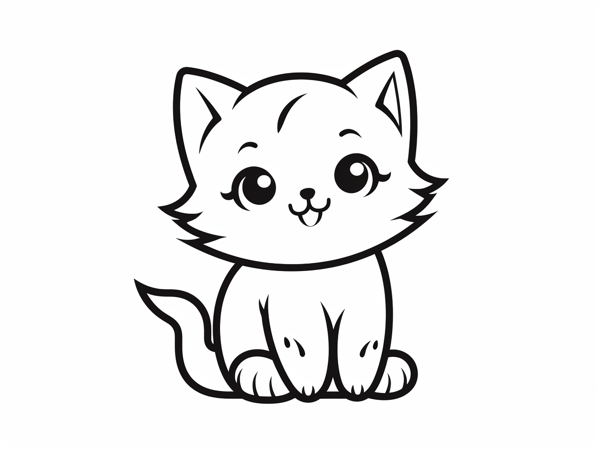 Cute Cat Coloring Page To Print - Coloring Page