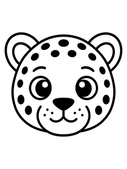 Free printable Cute Cheetah Face Portrait coloring page