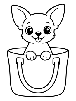 Free printable Cute Chihuahua In A Tote Bag coloring page