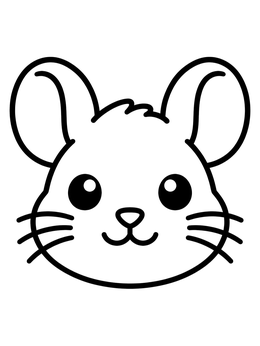 Free printable Cute Chinchilla Face coloring page