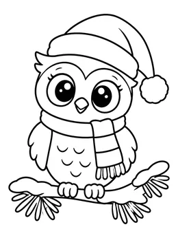 Christmas Owl Coloring Book cover page