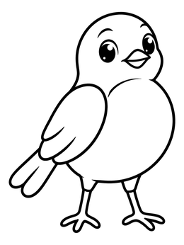 Free printable Cute Chubby Robin Standing Proudly coloring page