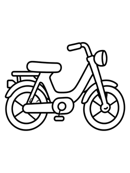 Free printable Cute Classic Moped Bike coloring page