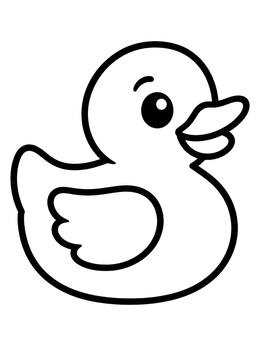 Free printable Cute Classic Rubber Duck coloring page