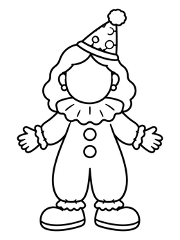 Free printable Cute Clown Blank Face Template coloring page