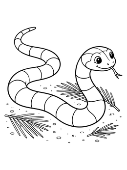 Free printable Cute Coral Snake On The Ground coloring page