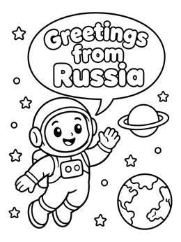 Free printable Cute Cosmonaut Floating In Outer Space coloring page