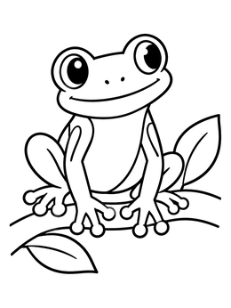 Free printable Cute Tree Frog On A Branch coloring page