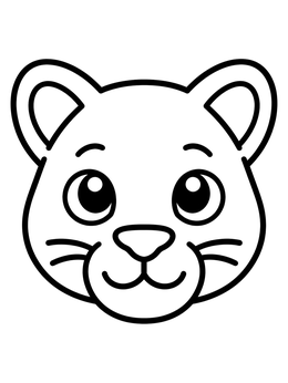 Free printable Cute Cougar Cub Face coloring page