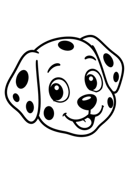 Free printable Cute Dalmatian Puppy Face coloring page