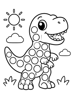 Free printable Cute Dinosaur Pop It Toy coloring page