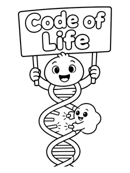 Free printable Cute Dna Code Of Life coloring page
