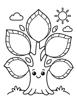 Free printable Cute Dream And Vision Tree coloring page