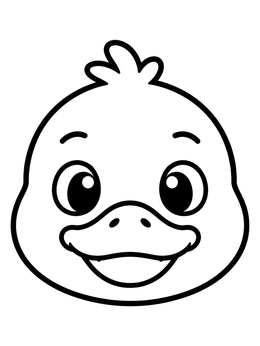Free printable Cute Duckling Face Portrait coloring page