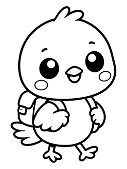 Free printable Cute Little Finch With Backpack coloring page