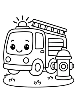 Fire Truck Coloring Book cover page