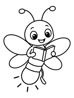 Free printable Cute Firefly Reading A Book coloring page